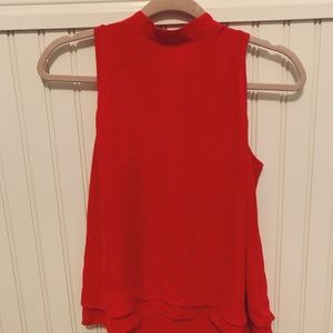 Red Turtle Neck Tank